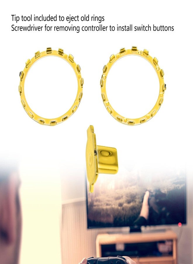 ciciglow MatteDecorative Accent Rings with Buttons Replacement Parts for Elite Series 2 Controller (Gold) - Image 3